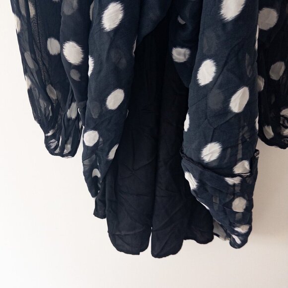 NWT Anthropologie Maeve Long-Sleeve Polka Dot Sheer Mini Dress, Size Medium - Picture 12 of 14